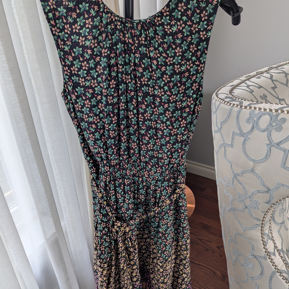 Rebecca Taylor Floral Black and Green Women's Dress